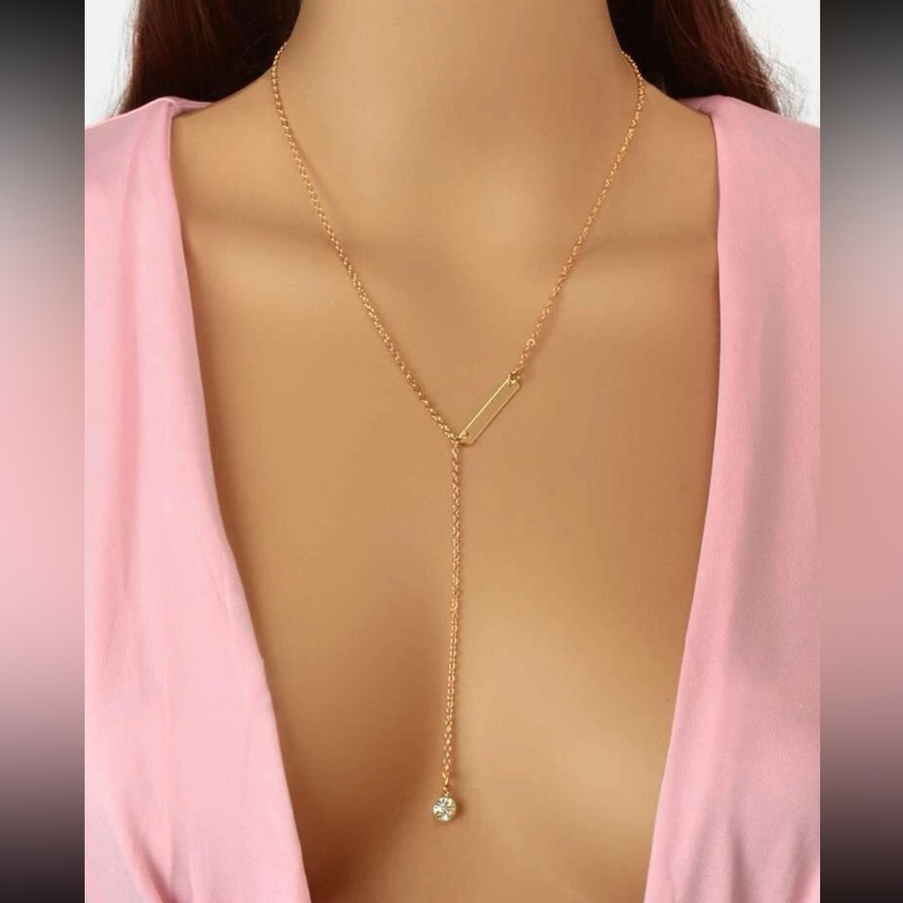 Stellar drop rhinestone necklace🌙